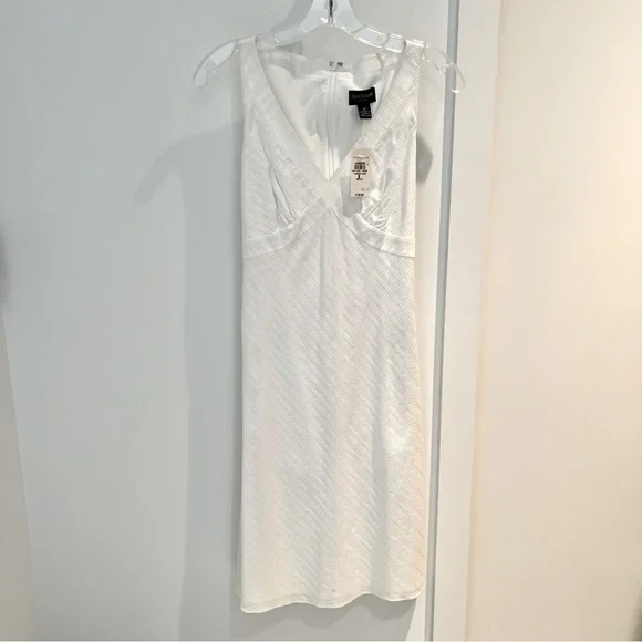 navy blue dress for baby girl Ann Taylor Women's 4P Fringe Tweed Shift Dress Winter White Petite 588315  NEW main image 0